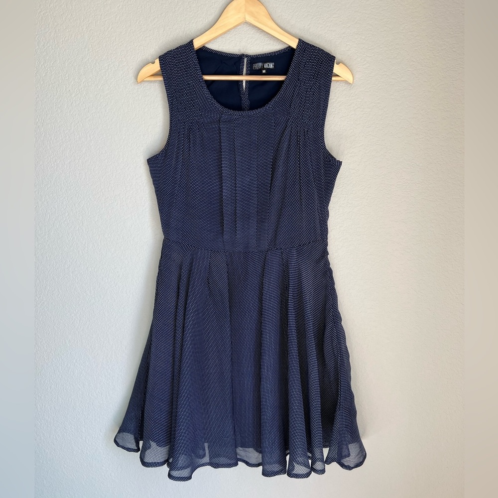 Pretty Vacant Navy Blue polka dot dress